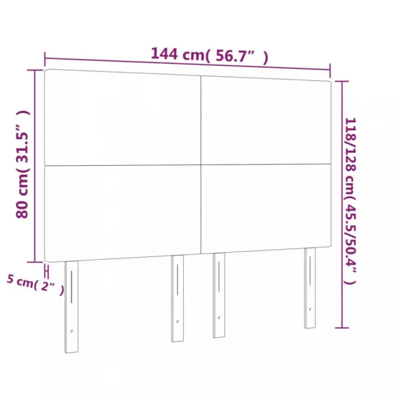 sötétszürke szövet fejtámla 144x5x118/128 cm