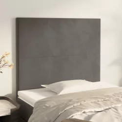 sötétszürke bársony fejtámla 80x5x118/128 cm