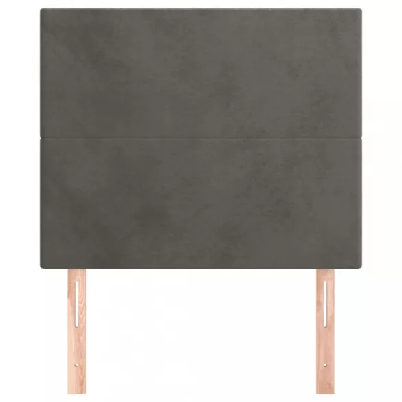 sötétszürke bársony fejtámla 80x5x118/128 cm