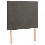 sötétszürke bársony fejtámla 90x5x118/128 cm