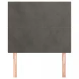 sötétszürke bársony fejtámla 90x5x118/128 cm