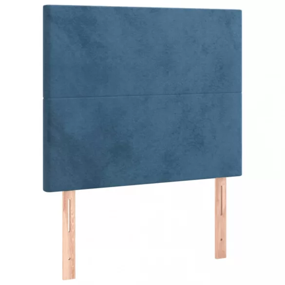 sötétkék bársony fejtámla 90x5x118/128 cm