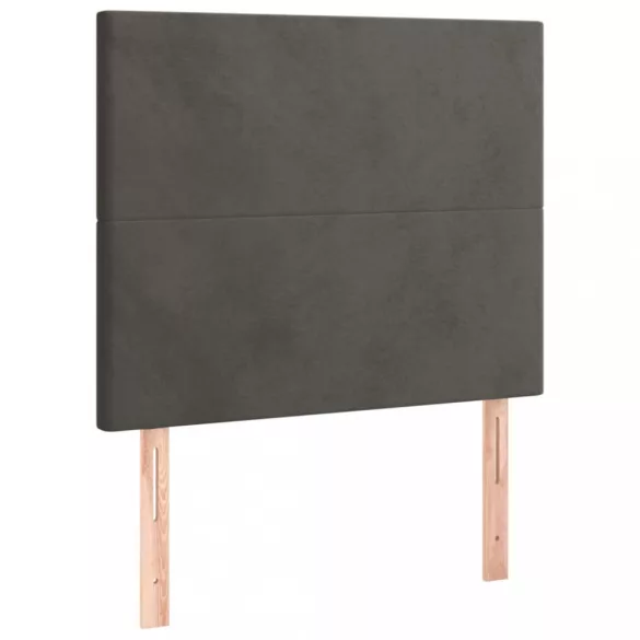 sötétszürke bársony fejtámla 100x5x118/128 cm