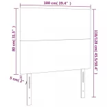 sötétszürke bársony fejtámla 100x5x118/128 cm