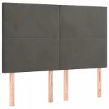 sötétszürke bársony fejtámla 144x5x118/128 cm