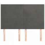 sötétszürke bársony fejtámla 144x5x118/128 cm
