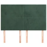 sötétzöld bársony fejtámla 144x5x118/128 cm