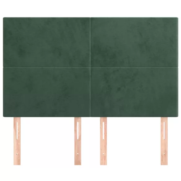 sötétzöld bársony fejtámla 144x5x118/128 cm