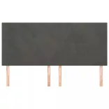 sötétszürke bársony fejtámla 180x5x118/128 cm