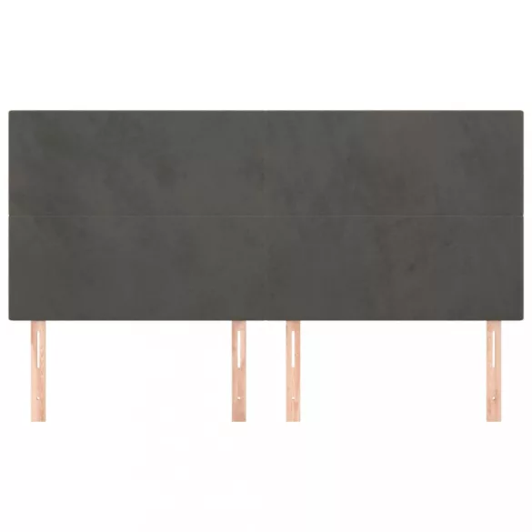 sötétszürke bársony fejtámla 180x5x118/128 cm
