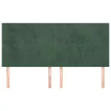 sötétzöld bársony fejtámla 200 x 5 x 118/128 cm