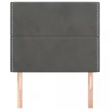 sötétszürke bársony fejtámla 80x5x118/128 cm