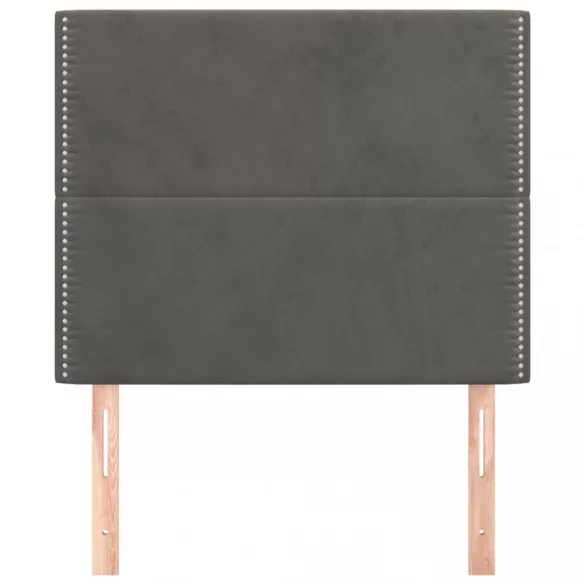 sötétszürke bársony fejtámla 80x5x118/128 cm