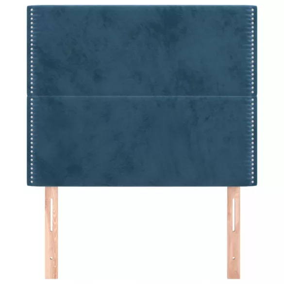 sötétkék bársony fejtámla 80x5x118/128 cm