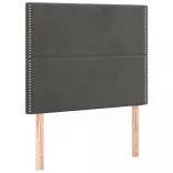 sötétszürke bársony fejtámla 100x5x118/128 cm