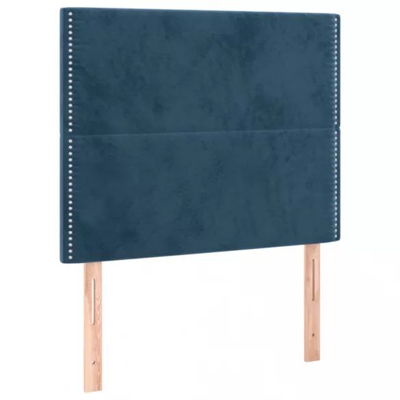 sötétkék bársony fejtámla 100x5x118/128 cm