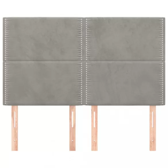 világosszürke bársony fejtámla 144x5x118/128 cm