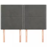 sötétszürke bársony fejtámla 144x5x118/128 cm