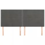 sötétszürke bársony fejtámla 180x5x118/128 cm
