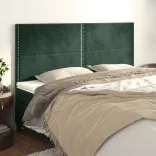 sötétzöld bársony fejtámla 180x5x118/128 cm