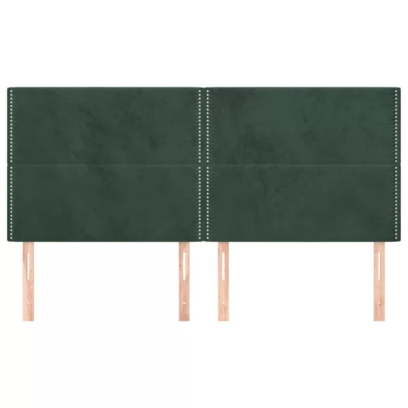 sötétzöld bársony fejtámla 180x5x118/128 cm