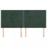 sötétzöld bársony fejtámla 200 x 5 x 118/128 cm