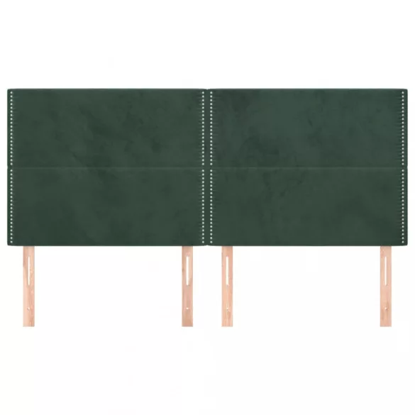 sötétzöld bársony fejtámla 200 x 5 x 118/128 cm