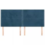 sötétkék bársony fejtámla 200 x 5 x 118/128 cm