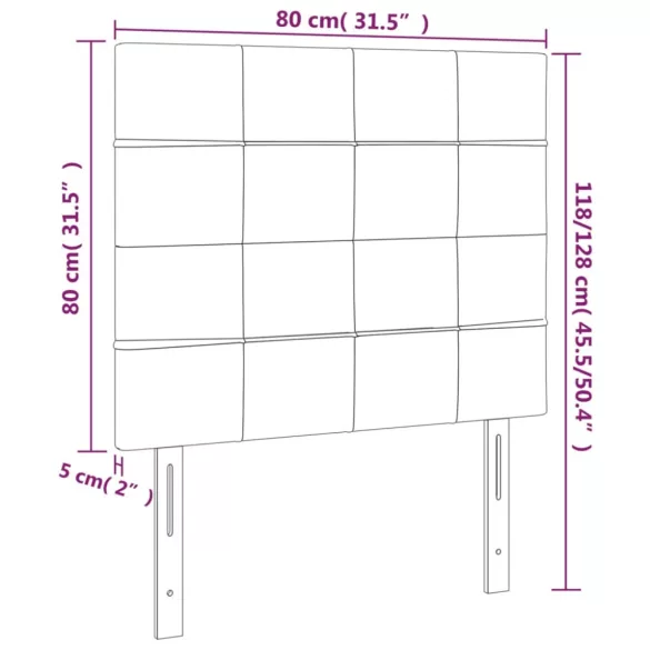 sötétkék bársony fejtámla 80x5x118/128 cm