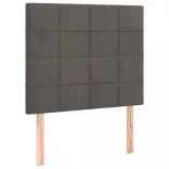 sötétszürke bársony fejtámla 90x5x118/128 cm