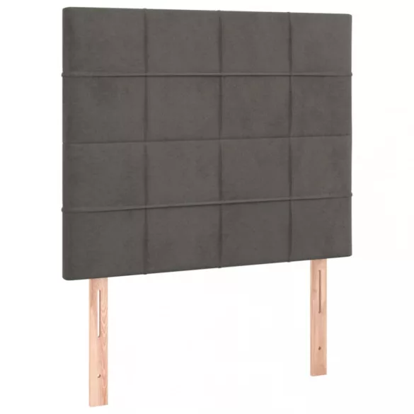 sötétszürke bársony fejtámla 90x5x118/128 cm