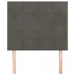 sötétszürke bársony fejtámla 90x5x118/128 cm