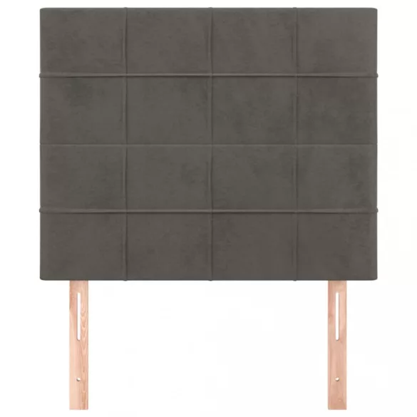 sötétszürke bársony fejtámla 90x5x118/128 cm