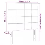 sötétkék bársony fejtámla 90x5x118/128 cm
