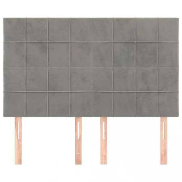 világosszürke bársony fejtámla 144x5x118/128 cm