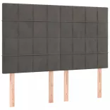 sötétszürke bársony fejtámla 144x5x118/128 cm