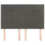 sötétszürke bársony fejtámla 144x5x118/128 cm