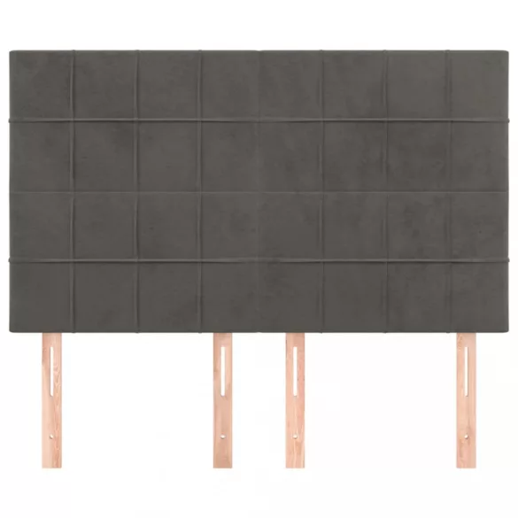sötétszürke bársony fejtámla 144x5x118/128 cm