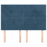 sötétkék bársony fejtámla 144x5x118/128 cm