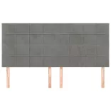 világosszürke bársony fejtámla 160x5x118/128 cm