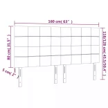 sötétszürke bársony fejtámla 160x5x118/128 cm