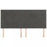 sötétszürke bársony fejtámla 180x5x118/128 cm