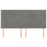 világosszürke bársony fejtámla 200 x 5 x 118/128 cm