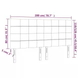sötétszürke bársony fejtámla 200 x 5 x 118/128 cm