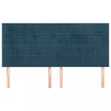 sötétkék bársony fejtámla 200 x 5 x 118/128 cm