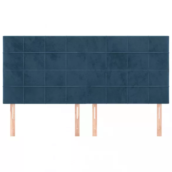 sötétkék bársony fejtámla 200 x 5 x 118/128 cm