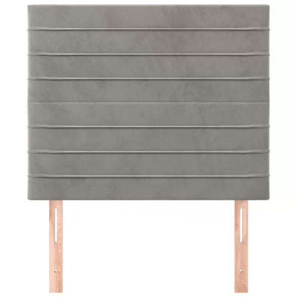 világosszürke bársony fejtámla 80x5x118/128 cm