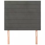 sötétszürke bársony fejtámla 80x5x118/128 cm