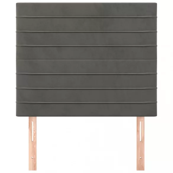 sötétszürke bársony fejtámla 80x5x118/128 cm