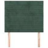 sötétzöld bársony fejtámla 90x5x118/128 cm